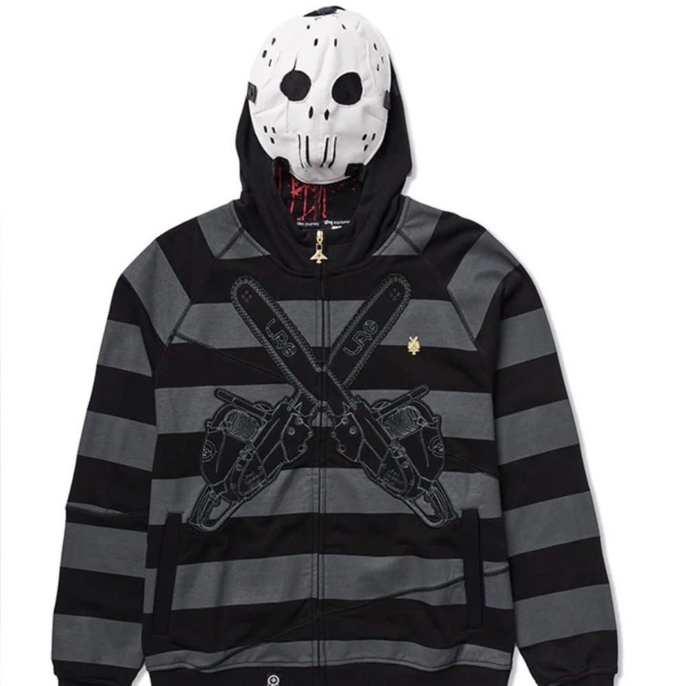 LRG Lifted Research Group Friday the 47th Jason Mask Halloween Zip Up Hoodie NEW